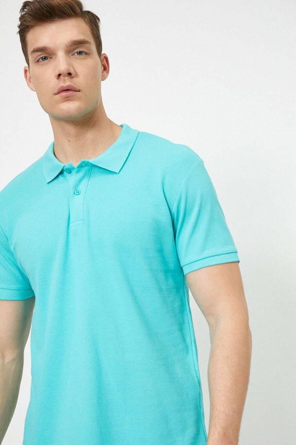 Koton Koton Men's Mint Green Polo Neck T-shirt