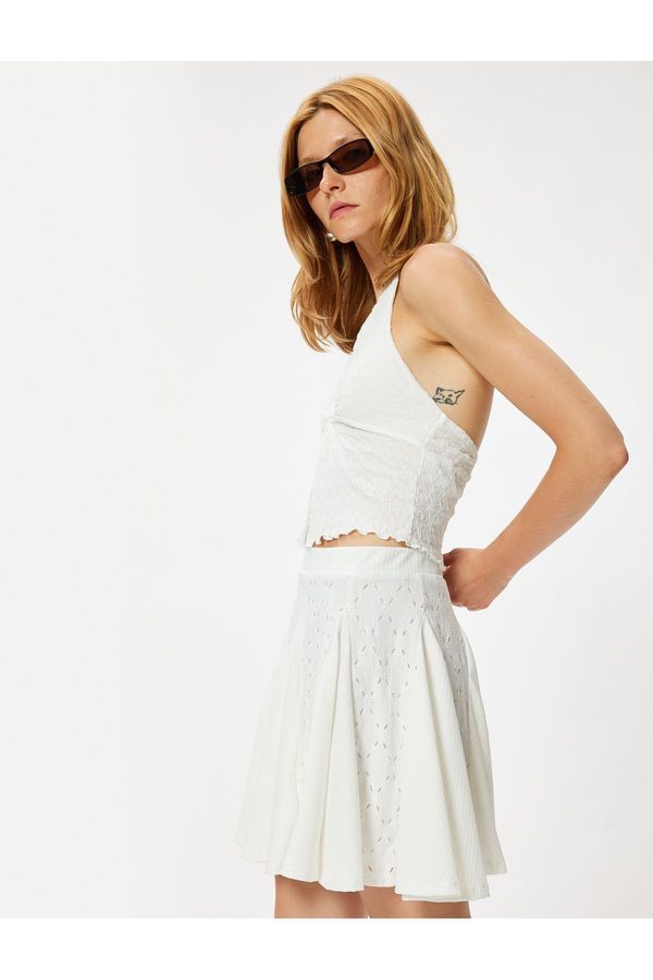 Koton Koton Mini Scallop Skirt Voluminous A-Line