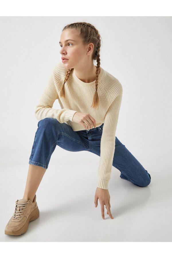 Koton Koton pamuk viktorijanski crop traperice