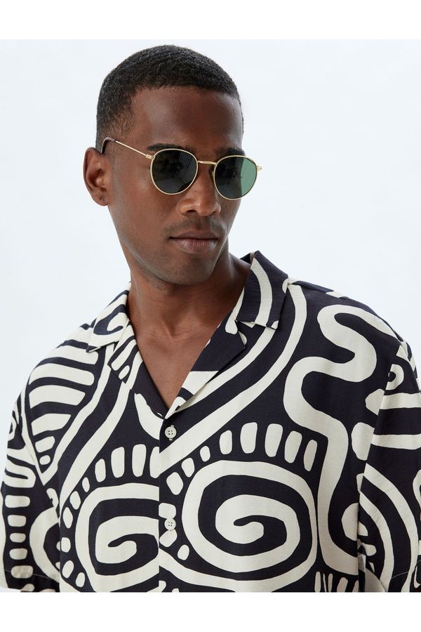Koton Koton Patterned Shirt Short Sleeve Viscose