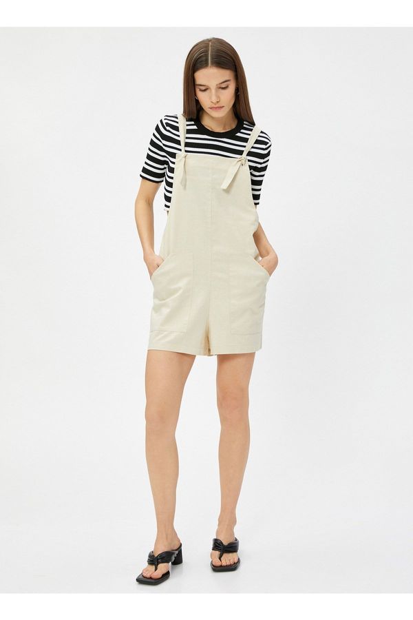 Koton Koton Plain Beige Women's Jumpsuit 3SAK40166EW