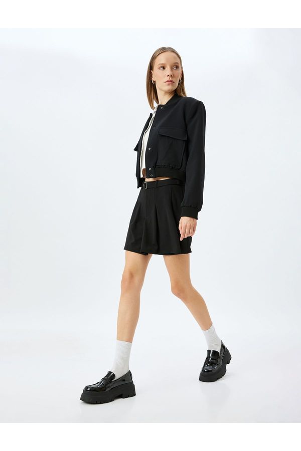 Koton Koton Pleated Belt Detailed Mini Shorts Skirt