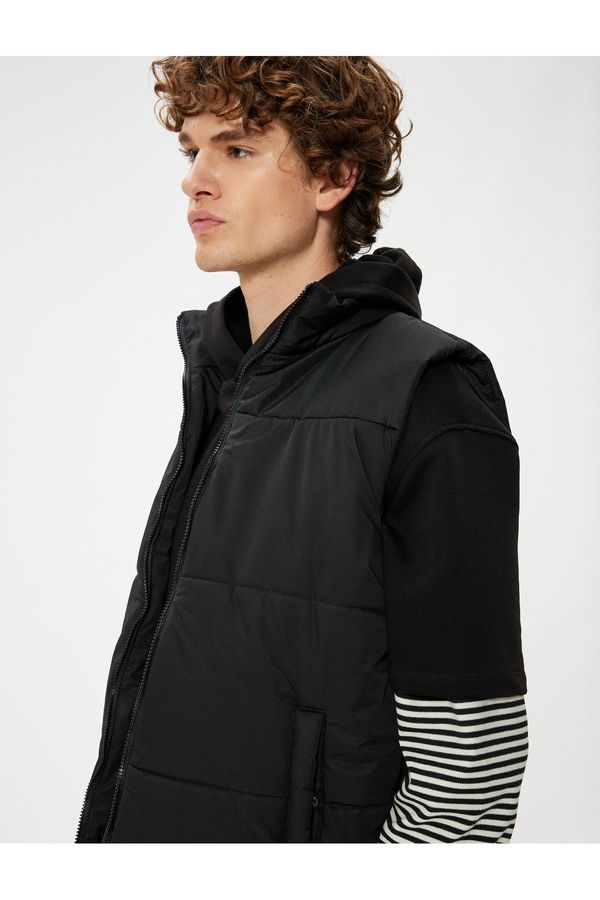 Koton Koton Puffer Vest Slim Fit Stand Collar Zippered