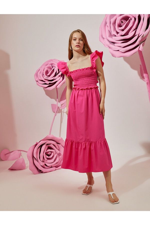 Koton Koton Rachel Araz X - Duga haljina s gippesom i detaljem mašne