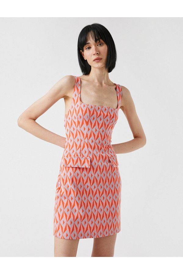 Koton Koton remen s uzorkom U-izrez mini haljina