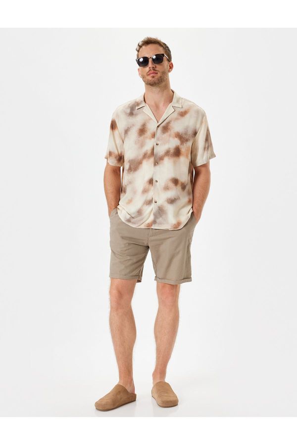 Koton Koton Short Sleeve Shirt Turn-down Collar Viscose