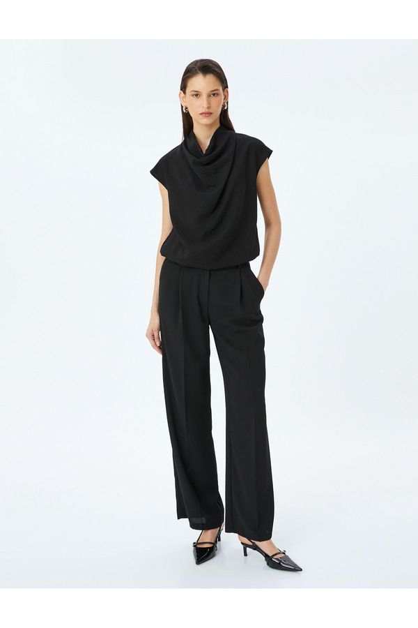 Koton Koton Sleeveless Draped Degaje Neck Viscose Blouse