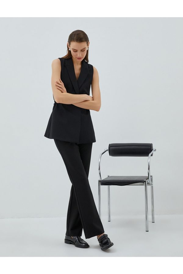 Koton Koton spaljene hlače za noge visokog struka s detaljima šivanja