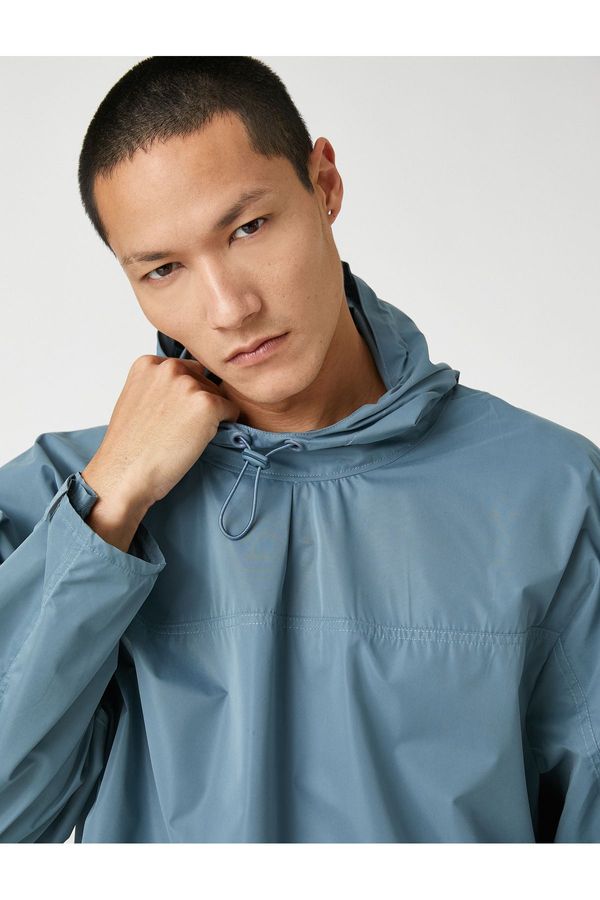 Koton Koton sport oversize kišni ogrtač s kapuljačom dugi rukav vodootporan