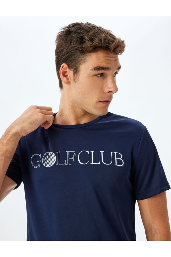 Koton Koton Sports T-Shirt Crew Neck Motto Printed Short Sleeve