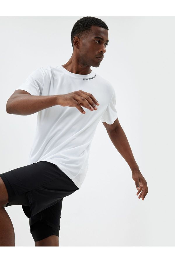 Koton Koton Sports T-Shirt Slogan Printed Short Sleeve Crew Neck