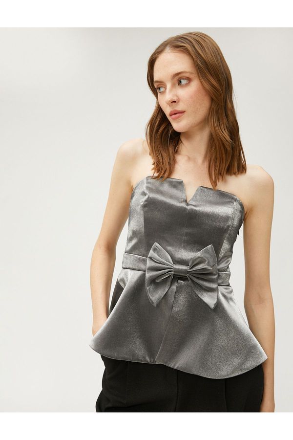 Koton Koton Strapless Bow Detailed Blouse