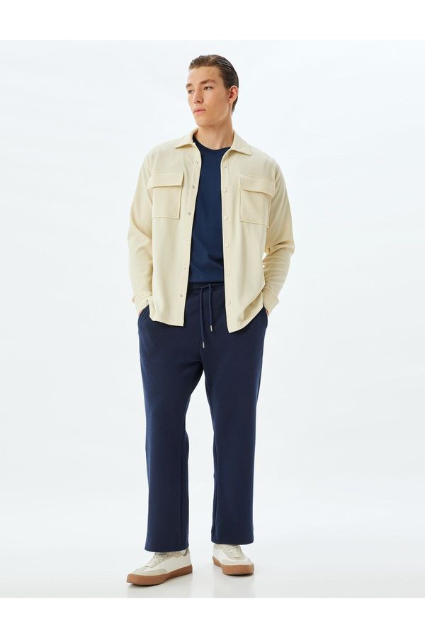 Koton Koton Sweatpants with Waist Tie and Pocket Detail, Cotton Blend