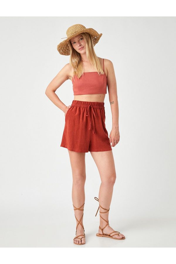 Koton Koton Tie Waist Shorts Linen Blend