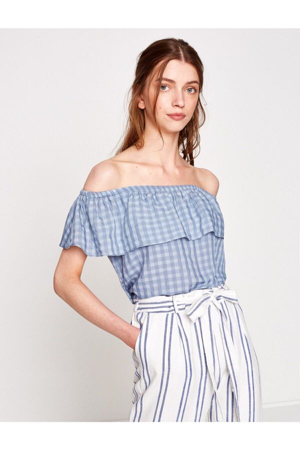 Koton Koton Women's Blue Plaid Blouse