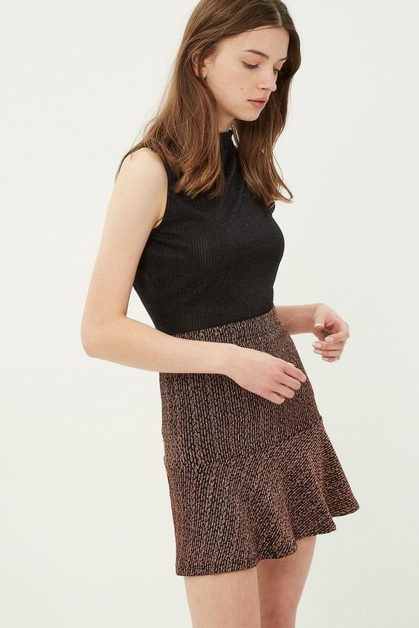 Koton Koton Women's Bronze Patterned Skirt