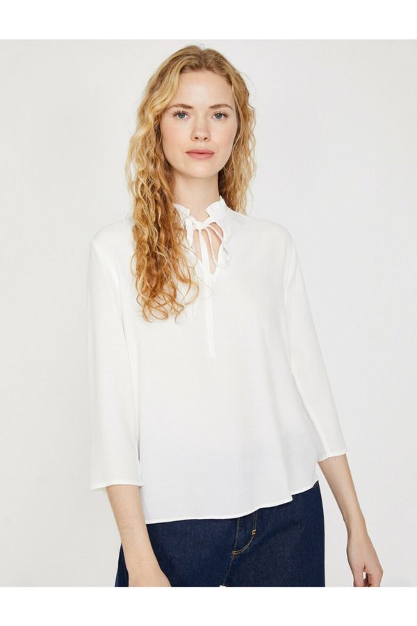 Koton Koton Women's Ecru Collar Detailed Blouse