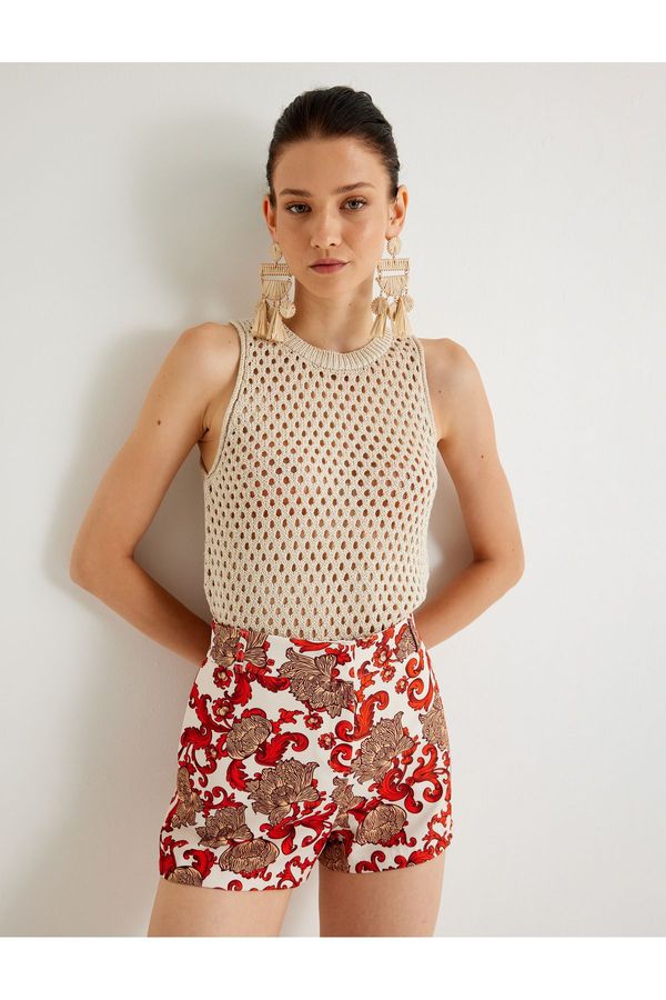Koton Koton X Melis Ağazat - Openwork Crochet Top Sleeveless Crew Neck