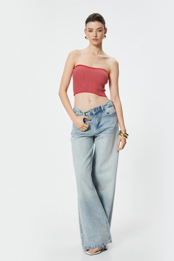 Koton Koton X Sima Tarkan - Strapless Crochet Crop Top 4SAK30141HT