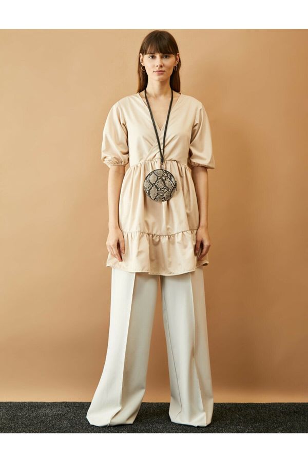 Koton Koton ženska Ecru haljina