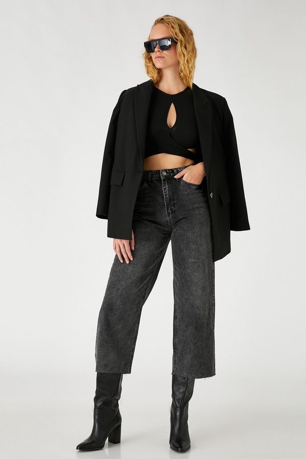 Koton Koton ženske crne traperice