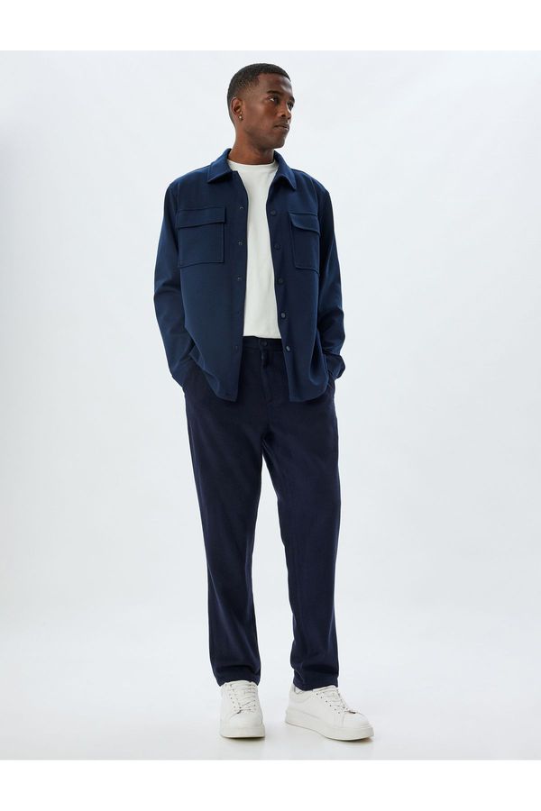 Koton Koton Zippered Pocket Cotton Blend Raised Waist Tied Sweatpants