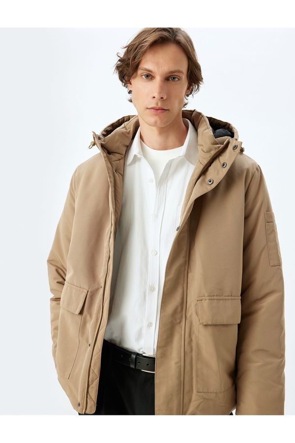 Koton Koton Zippered Slim Fit Hooded Jacket