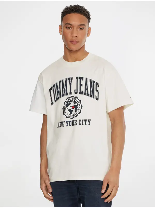 Tommy Hilfiger Krema muška majica Tommy Jeans - Muškarci