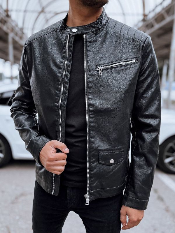 DStreet Kurtka męska skórzana czarna Dstreet