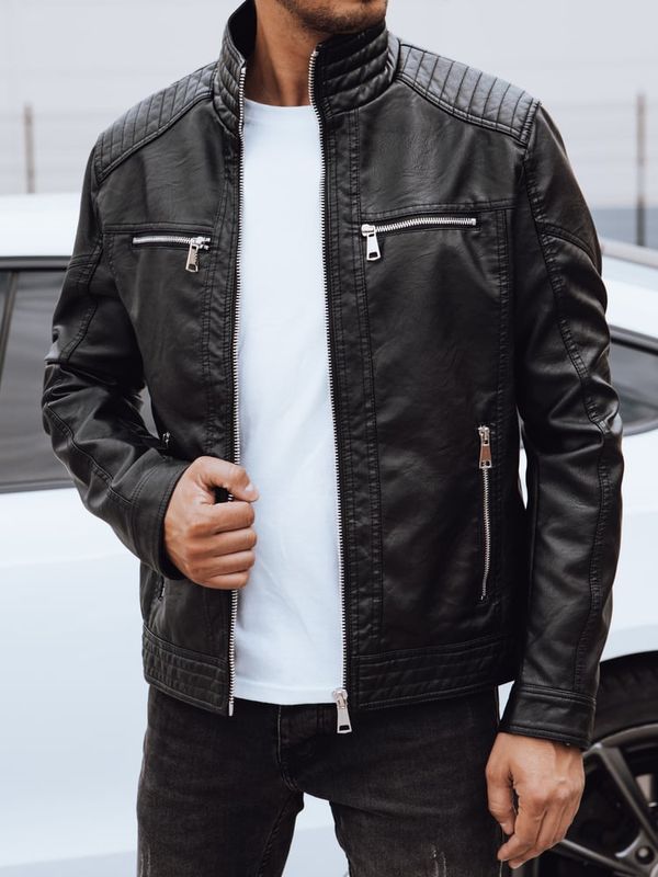 DStreet Kurtka skórzana męska czarna Dstreet