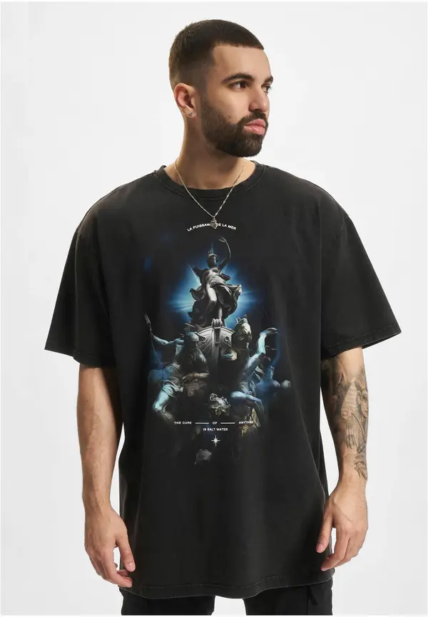 Mister Tee La Puissance De Lar Mer Oversize T-Shirt Acid Black