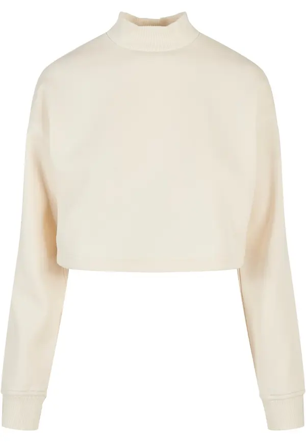 Urban Classics Ladies Cropped Oversized Sweat High Neck Crew whitesand