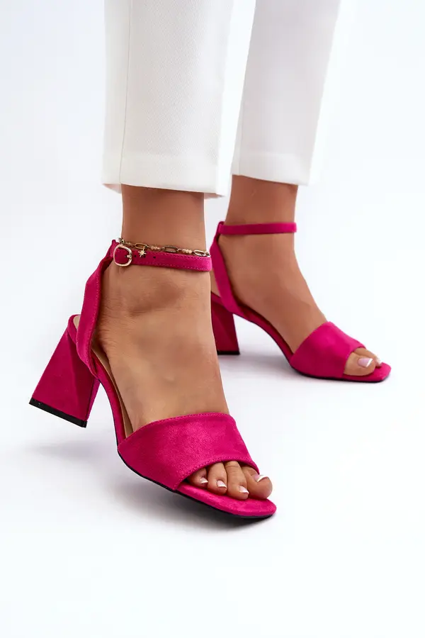 VINCEZA Ladies High Heel Sandals Made Of Eco Suede Fuchsia Vinceza 17328