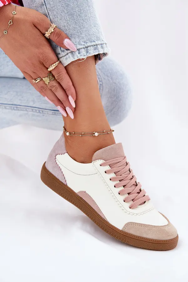 Zazoo Ladies Leather Sneakers Zazoo N1220 White