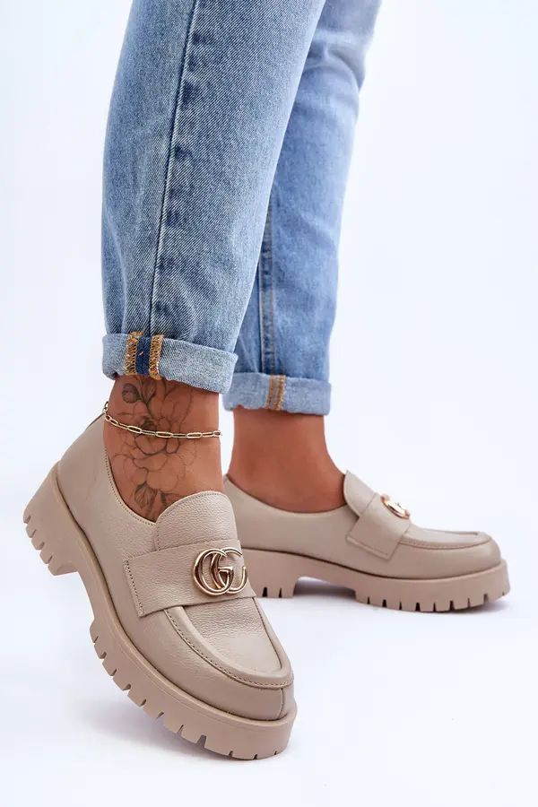 Laura Messi Laura Messi Women's Leather Half-Boots with Ornament Beige Rosefalls