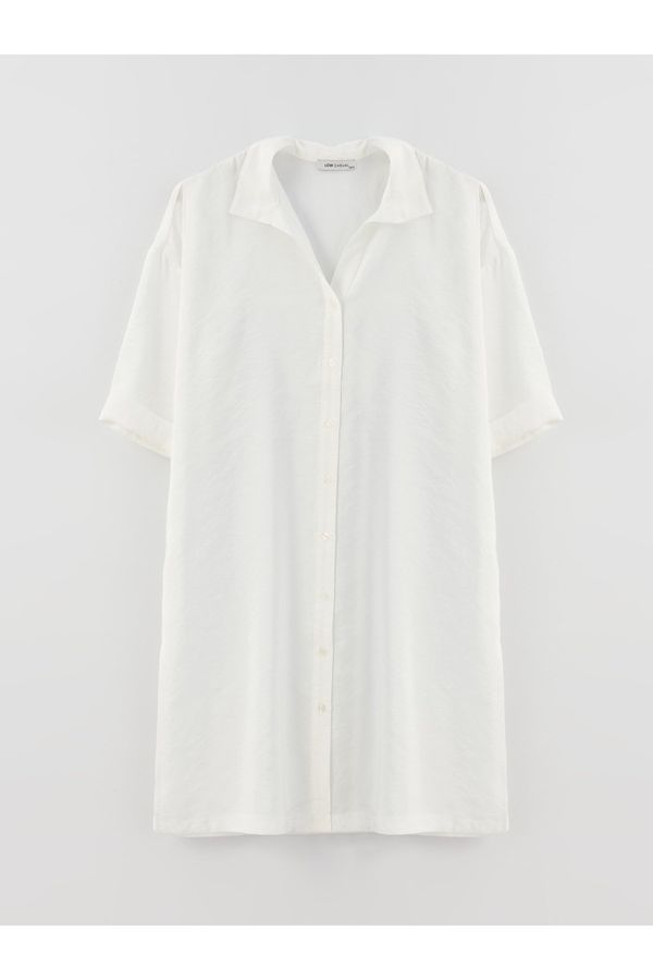 LC Waikiki LC Waikiki Women's Shirt Collar Straight Short Sleeve Oversize Tunic