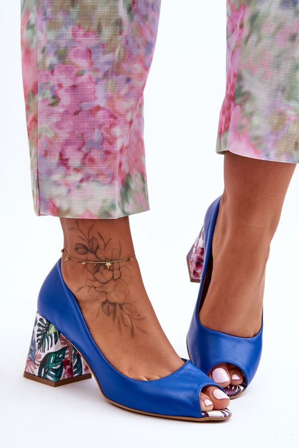 Lewski Shoes Leather Pumps With Ornamental Heel Lewski Shoes