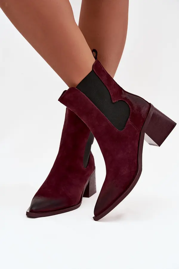ARTIKER Leather Suede Women's Ankle Boots Heeled Heated Artiker