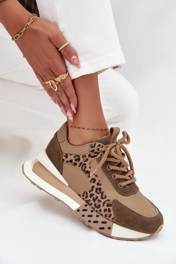 ARTIKER Leather Women's Sneakers On Platform Leopard Print Artiker