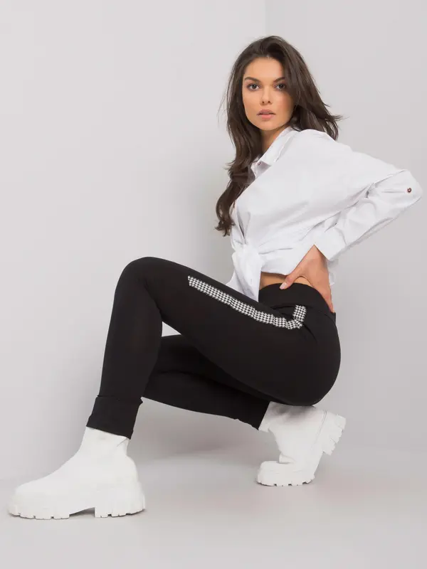 RUE PARIS Leggings-RV-LG-7367.90P-black