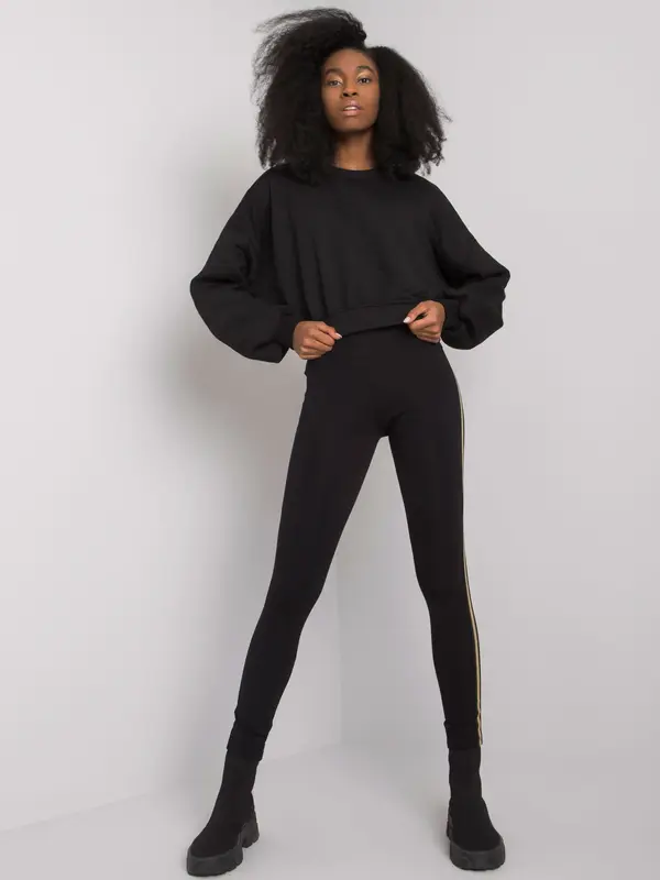 RUE PARIS Leggings-RV-LG-7373.94P-black
