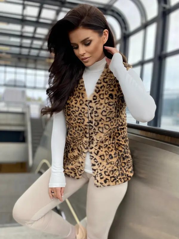 Yups Leopard prsluk s kopčanjem na kuku