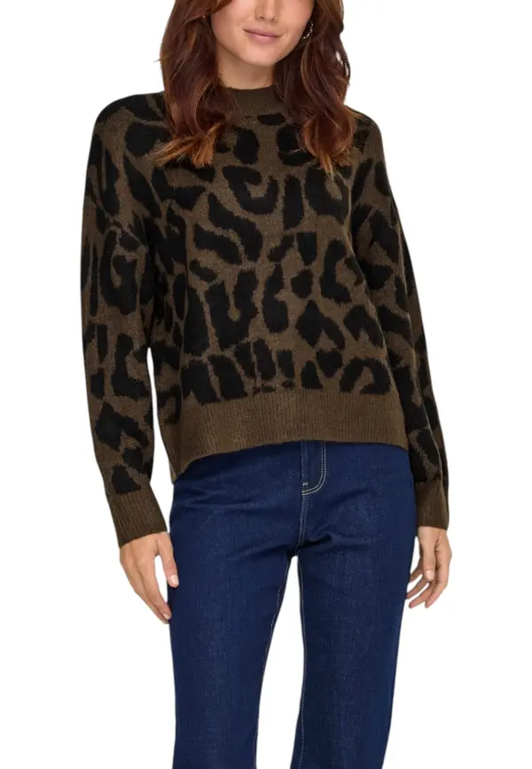 Jacqueline de Yong Leopard pulover Jacqueline De Yong