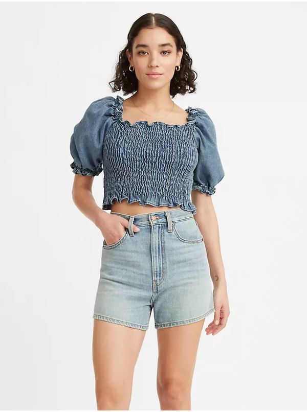 Levi's® Levi's Blue Ladies Cropped Blouse with Balloon Sleeves Levi's® - Ladies