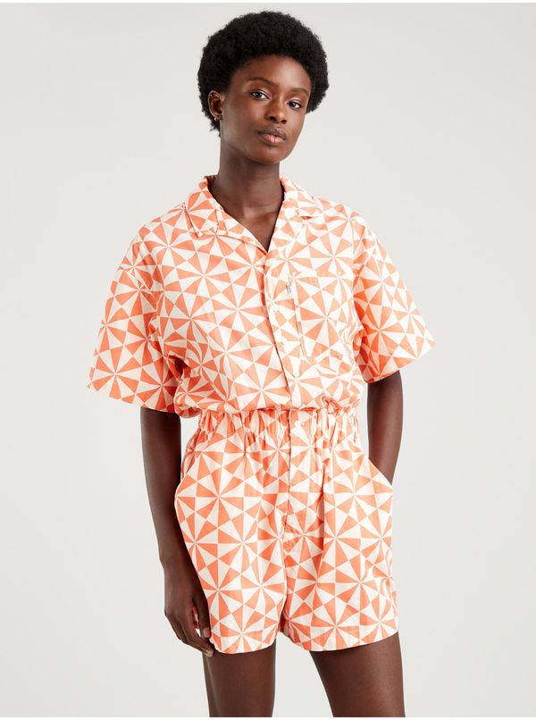 Levi's® Levi's Cream-orange women's patterned short jumpsuit Levi's - Women's®