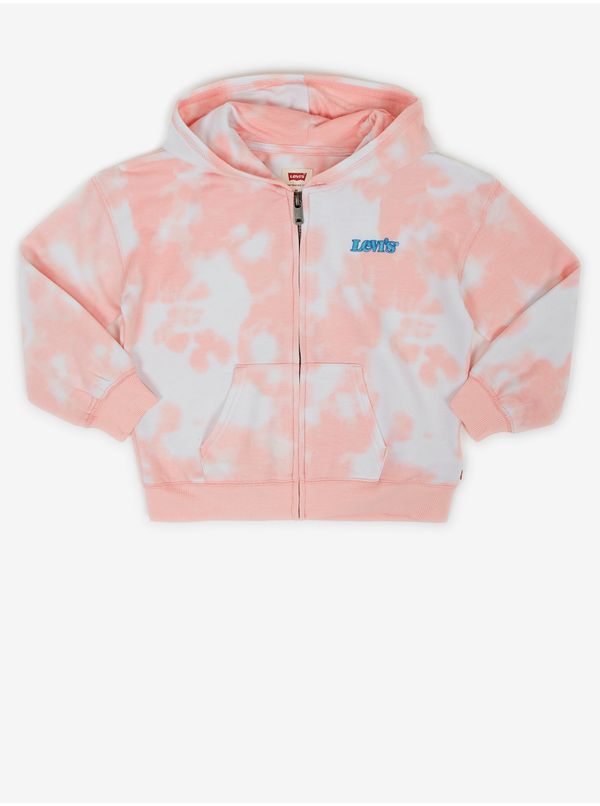 Levi's® Levi's White-pink Girly Batik Zippered Sweatshirt with Hood Levi's® - Girls