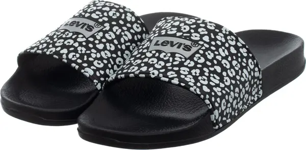 Levi's Levi's - Ženske japanke - Crne s leopard uzorkom