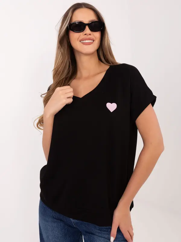 RELEVANCE Ležerna crna bluza