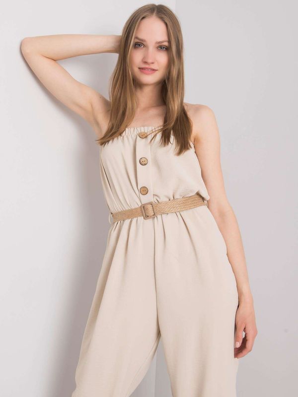 Fashionhunters Light beige jumpsuit Felipp RUE PARIS