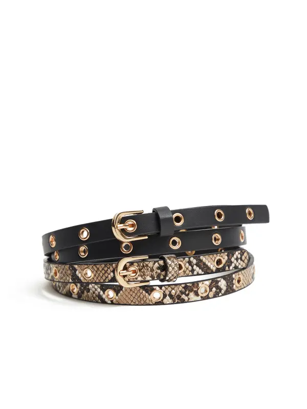Orsay Light Brown and Black Women's Belt 2pcs ORSAY - Women's
